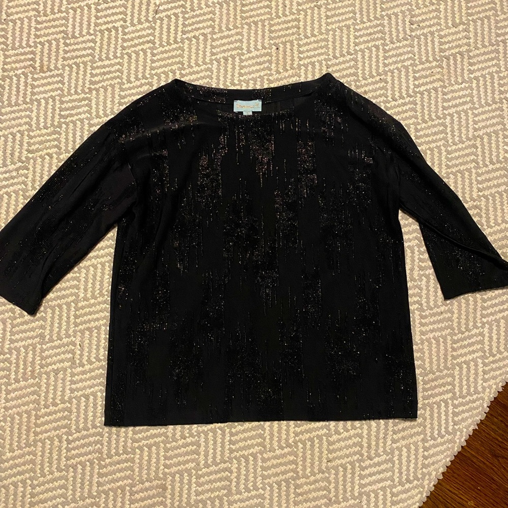 3/4 sleeve Veronica M Sparkle top